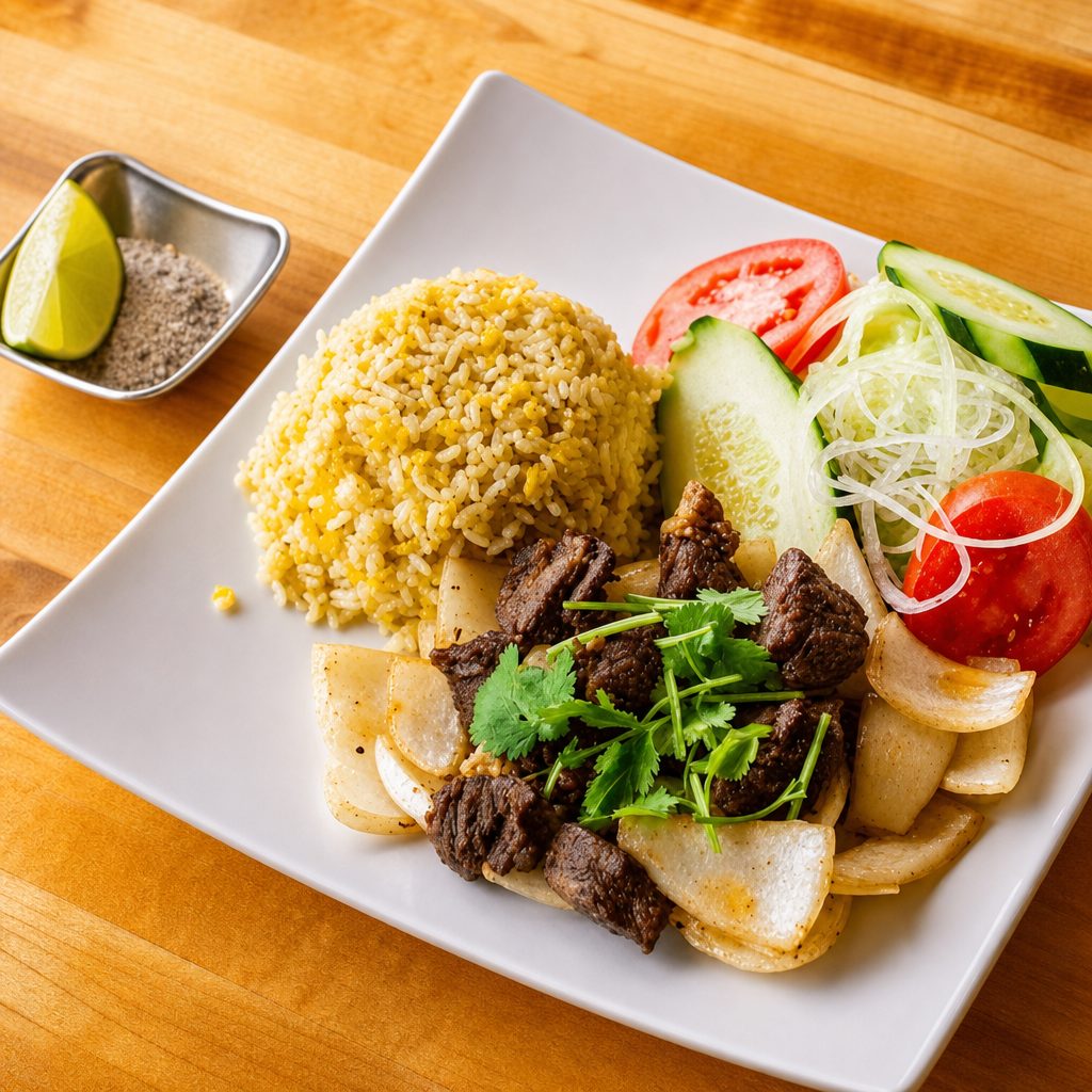 Vietnamese Shaking Beef Rice Dish | Cơm Bò Lúc Lắc.