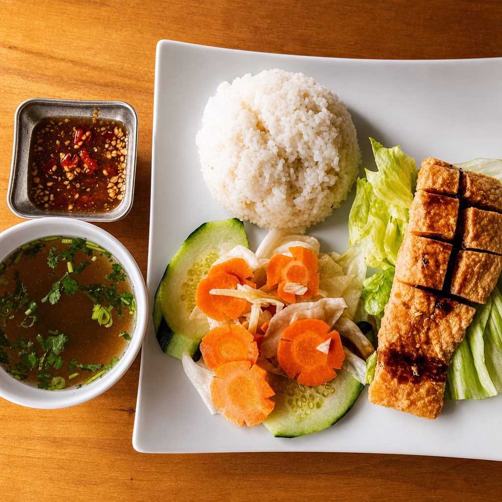 Crispy Salmon Rice Dish | Com Cá Salmon.