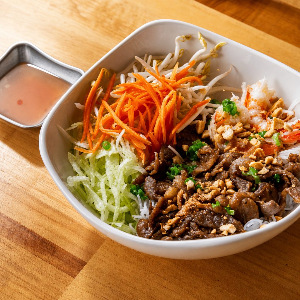 Charbroiled Pork, Shrimps Vermicelli | Bún Tôm Thịt Nướng.